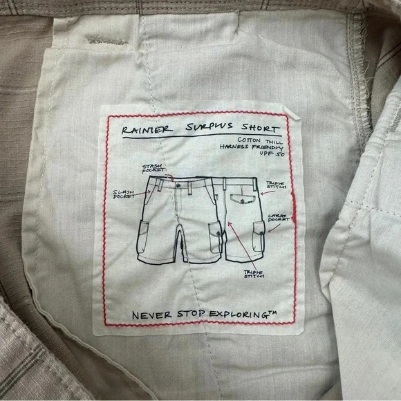 The North Face Rainier Surplus Cargo Shorts Mens Size 36 Beige Outdoor‎ Camping - Picture 15 of 16